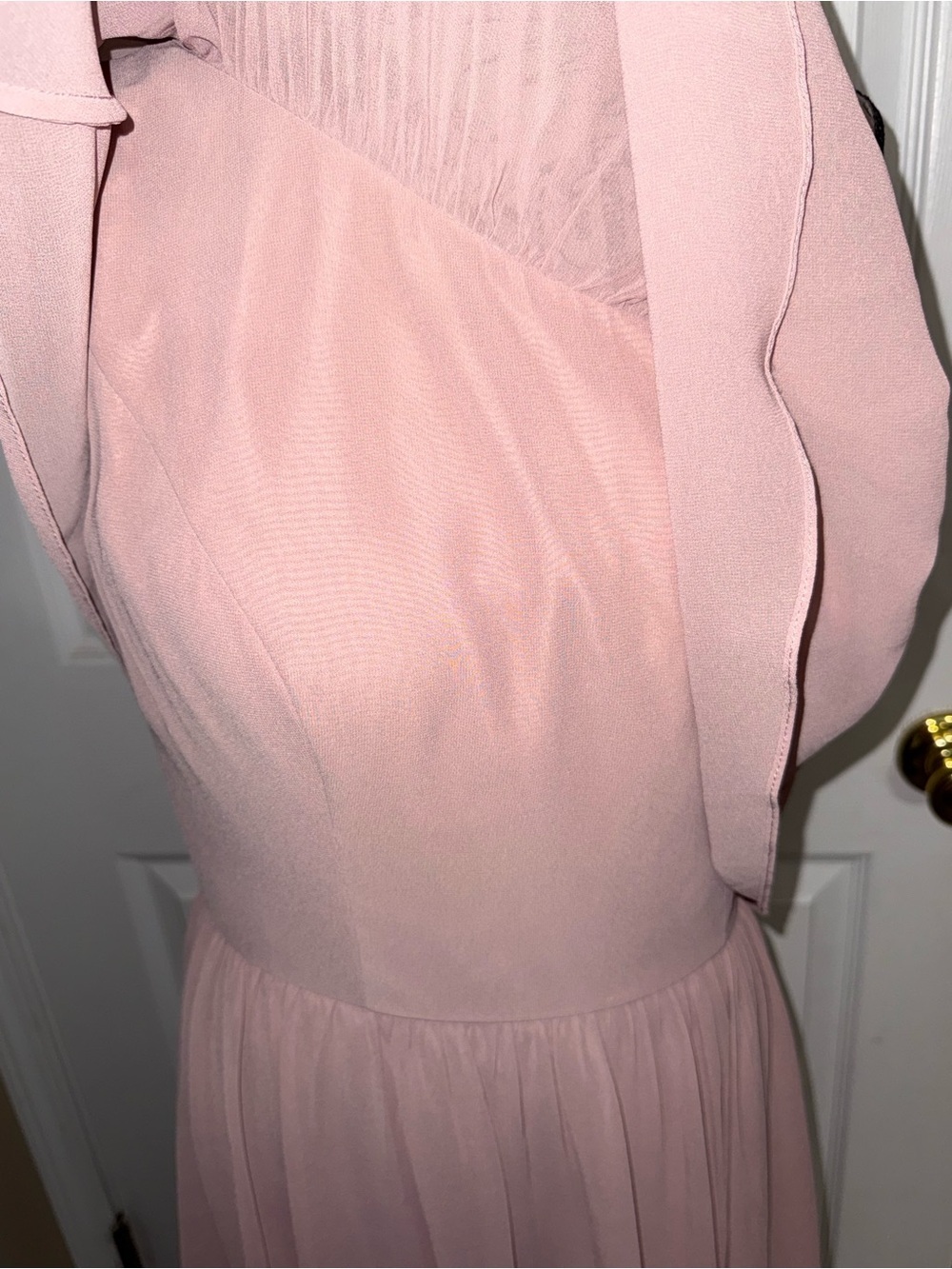 Revelry Pink One Shoulder Chiffon Bridesmaid Maxi Dress Formal Gown size 10 - Picture 4 of 9
